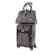 *Samantha Brown Vintage 2-Piece Tweed Luggage Set - Black