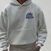 Old School Letter Print Fleece Hoodie