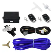 Car Wireless Remote Vacuum Exhaust Shut-Off Valve Vacuum Exhaust Pipe Valve Controller Set Suitable for - - Black blue