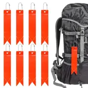 8PCS Safety Reflector Pendants for Backpack with Chain[Orange-Red]