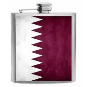 Qatar Flag Stainless Steel Hip Flask 6oz