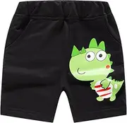 [Generic] Kids Soccer Shorts Toddler Kids Baby Boys Girls Jogger Shorts Summer Cotton Casual Cartoon Dinosaur Embroider Short Active Sweatpants with Pockets Knit Shorts Toddler Boy