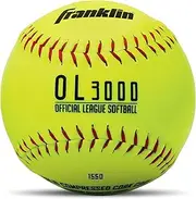 Franklin Sports Official Game Softballs - OL3000 Fastpitch 12" Inch Yellow Softballs - Official Size + Weight Tournament Balls for Practice + Games - 1 Pack + 12 Ball Bulk Packs