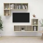 NNEVL 4 Piece TV Cabinet Set Sonoma Oak Chipboard