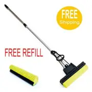 PVA Mop Double Roller Sponge Foam Rubber Mop and Extra Replacement Head