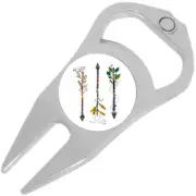 Fancy Arrows Golf Ball Marker Divot Repair Tool Bottle Opener