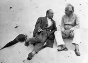 Albert Einstein with Walther Mayer 1933 Photo Professor Albert Einstein , and