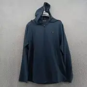 Travis Mathew Shirt Mens Small Blue Insignia Topflight Golf 1/4 Zip Hoodie