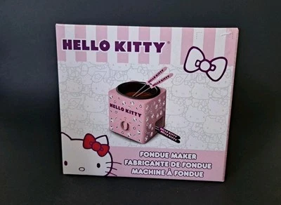 New Hello Kitty Mini Chocolate Fondue Maker Pink 4 Forks Sanrio Friends Melter