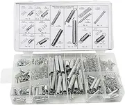Spring Assortment Kit, 400 Pcs Assorted Extension and Compression Springs, Metal Spring Assortment Set with A Plastic Storage Box for Furnitures Bikes Bulbs