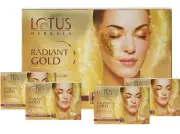 Lotus Herbals Gold Radiant Facial Kit For instant Papaya Set Of 4