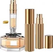 YIERSO 10ml Perfume Atomizer Travel Refillable,Bottom-Filling Fragrances Perfumes Bottle,Mini Cologne Dispenser, Portable Sprayer Pocket Size for Women Men Cruise Car Trip Gift 0.34oz (Gold)