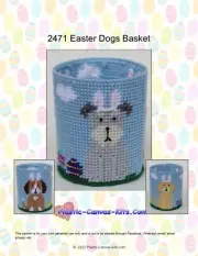 Easter Dogs Basket-Plastic Canvas Pattern or Kit