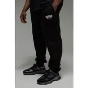 Mens Black Man Active Miami Lift Club Oversized Joggers