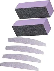 Vaguelly 6Pcs Nail Polisher Three Sides Sponge File Grinding Bar for Manicure Safe Practical Nail Buffer Tool for Professionals Beginners for Natural