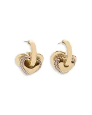 Baublebar Alexia Pave Double Heart Dangle Huggie Hoop Earrings