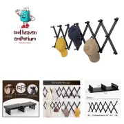 Wall Rack with 20 Hooks, Wooden Wall Expandable Coat Rack for Coat, Hats, Bas...