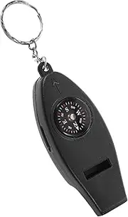 VANZACK Outdoor Survival Whistle Keychain Pendant with Compass and Thermometer Compact Emergency Tool for Hiking Camping Boating and Adventure Navigation