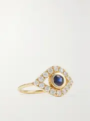 [Sydney Evan] Sydney Evan - Large Evil Eye 14-karat Gold, Sapphire And Diamond Ring - 5 5 Gold