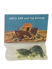 Arco Noahs Ark Toy Animals Plastic Figures SEALED bag 1970s vtg Turtle Tortoise