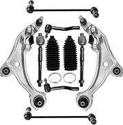 FUTAINEW 10PCS Front Lower Control Arms Automotive Replacement Parts for 2007-2013 Nissan Altima, Lower Control Arms w/Ball Joints Inner & Outer, Tie Rods Boots Sway Bars Replacement Suspension Kit