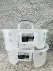Mainstays Portable Large Shower Caddy Frosted 2 Pack Bundle Set Organizer New