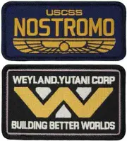 Weyland Yutani Nostromo U.S.C.S.S Alien Patch | 2PC HOOK BACKING 4.0 inch