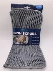 Grey Micro Mesh Dish Scrubs 3 Per Pk Fast Drying Rinses Clean Scratch Free