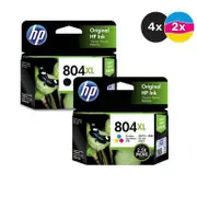 HP 804XL Ink Cartridge Value Pack (6) - Includes: [4 x Black, 2 x Tri-Colour]