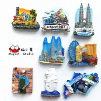 在飛比找淘寶網優惠-出口馬來西亞冰箱貼新加坡特色旅遊紀念品伴手禮魚尾獅檳城雙子塔