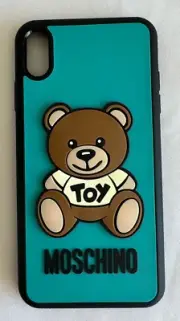 SS21 Moschino Couture Jeremy Scott Blue iPhone XS Max Case with Teddy Bear Toy
