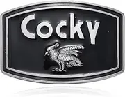 [KOORASY] Cocky Belt Buckle Animal Rooster Belt Buckles Men Women, Rectangle Western Booth's Cocky Belt Buckle