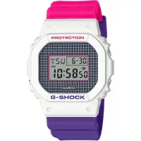 在飛比找momo購物網優惠-【CASIO 卡西歐】G-SHOCK 格紋亮彩撞色電子錶(D