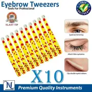 X10 Professional Eyebrow Tweezers Slant Hair Tweezer for Men & Women Hair