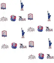 CIMAXIC 40Pcs Independence Day Cake Toppers Creative Reusable Decorations for Party for Cake Cupcake Dessert Enhance Fun Atmosphere for July Celebrations