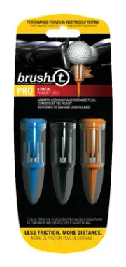 Brush-t Golf Tees Assorted 3 Pack (3-Wood, Driver & Oversize)