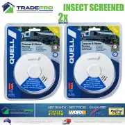 2x Smoke Alarm Fire Detector Quell® PRO Sealed Bug Screen Bonus 9V Caravan & RV