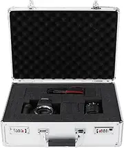 Qiwieod Hard Shell Briefcases, Heavy Duty Aluminum Case, Handle Design Aluminum Suitcase Box, Handle Design, Integrated Sponge Truck Storage Box with Safety Lock for Precision Instruments