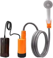 zolyet Camping Shower Portable Electric Shower Pump IPX7 with 2-Level Water Flow Light for Camping Hiking Backpacking Travel B Pet Watering Orange