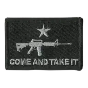 Hook Fastener Compatible Patches RIFLE Come and Take It BLACK 3x2