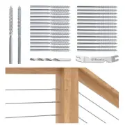 Cable Railing Kit 1/8 Stainless Steel Wire Rope Deck Railing Swage Lag Screw 30P