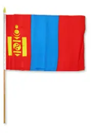 12x18 12"x18" Mongolia Stick Flag wood Staff