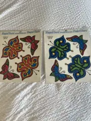 DuPont Co. Stain Glass Art Transperencies Butterflies Psychedelic 1970’s