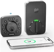 All-New U-Bolt Wifi Smart Lock (Black) with Door Sensor, 5-In-1 Keyless Entry D