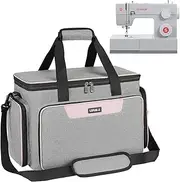 Sewing Machine Carrying Case Bag Compatible for Most Standard Singer,Brother,Janome with Multiple Storage Pockets,Universal Travel Tote Bag with Shoulder Strap for Sewing Machine and Supplies(Grey)