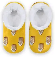 [Caihoyu] Kids Girls Boys Closed Back House Slippers Coral Fleece Anti-Skid Sole Lightweight House Shoes Home Indoor