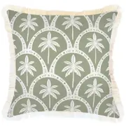 Cushion Cover-Coastal Fringe-Corfu Sage-45cm x 45cm