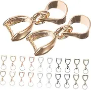 KALLORY 50pcs Pendant Buckle Clasp Closure Plated Charms Crimp Beads Pinch Small Stainless for Hanging Women Snap Charm Necklace Necklace Connectors Dangle Charm Connector Metal