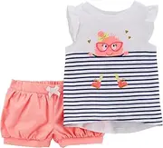 [Carter's] Baby Girls' 0M-5T 2 Piece Monster High-Low Top and Neon Shorts Set