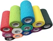 WildCow Vet Wrap Bulk 4 Vet Tape Wrap Bandages Assorted Colors (Pack of 12)